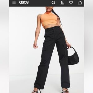 STRADIVARIUS black cargo pants SIZE 8